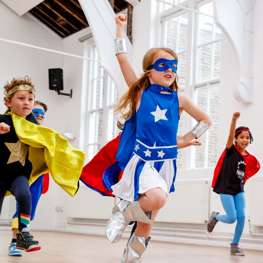 Children in schoold holiday drama club