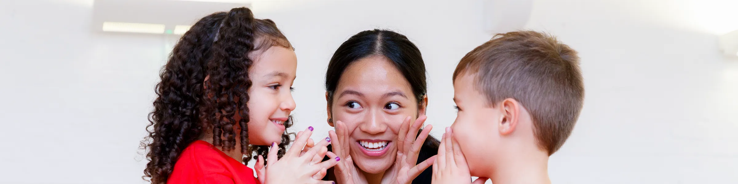 Child performing in drama class