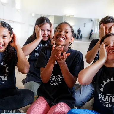 Child acting in drama class