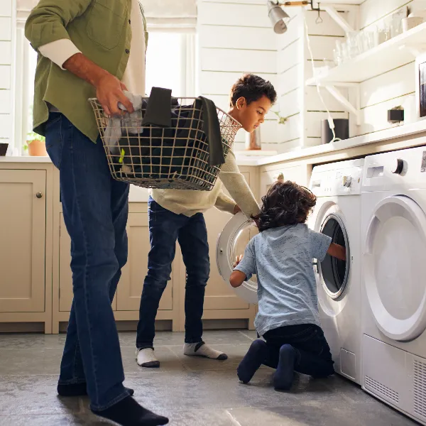 child doing chores