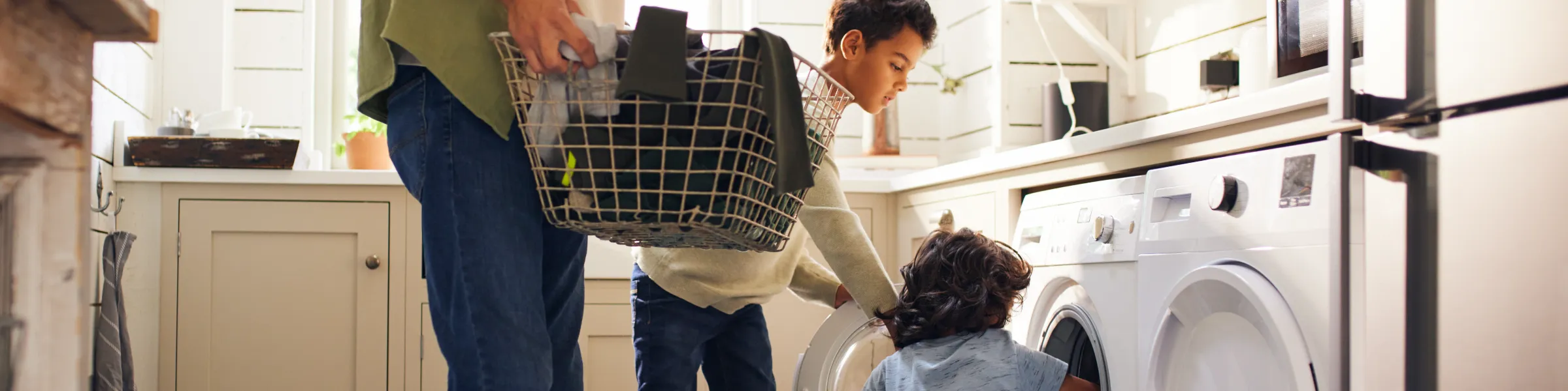 child doing chores