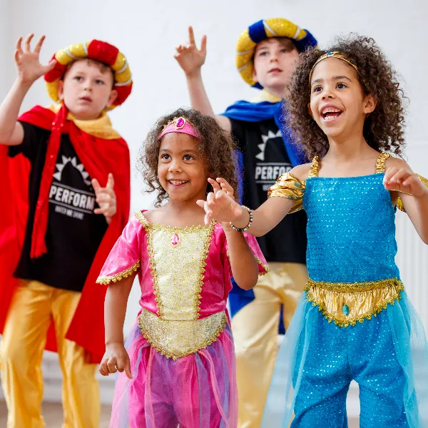 Children in half term drama school