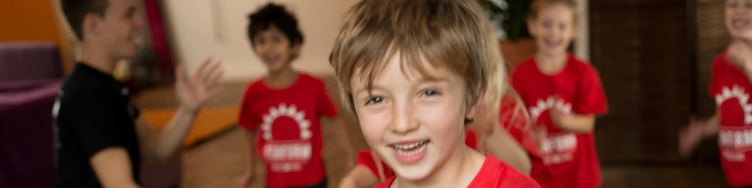 Children performing in class