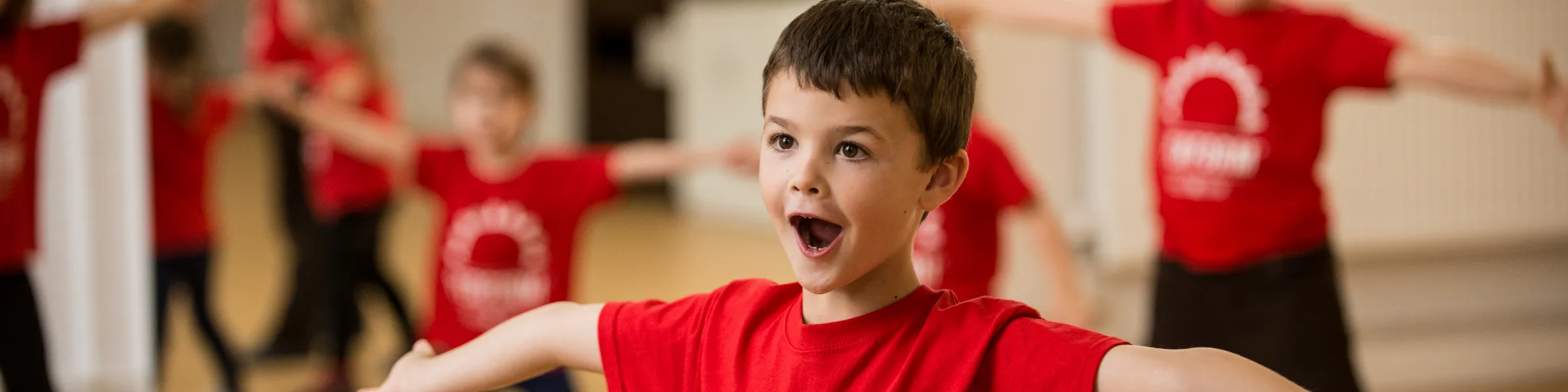 Children performing in class