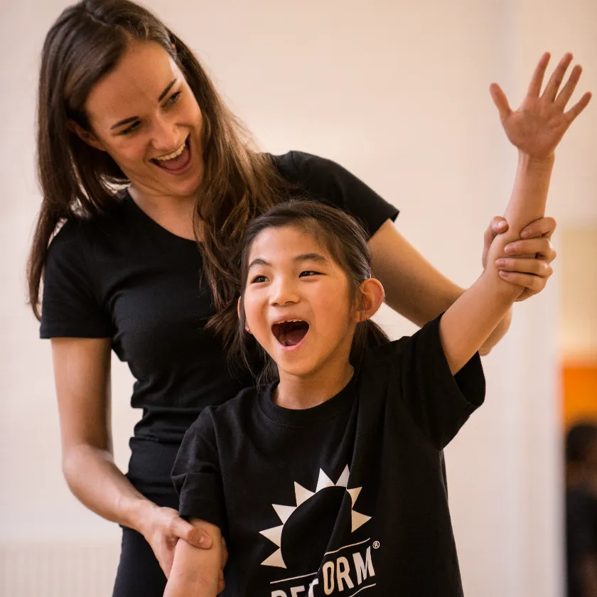 Children performing in class