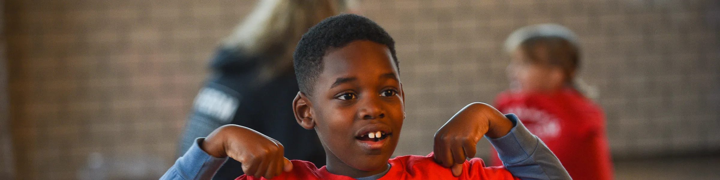 Children concentrating in drama school