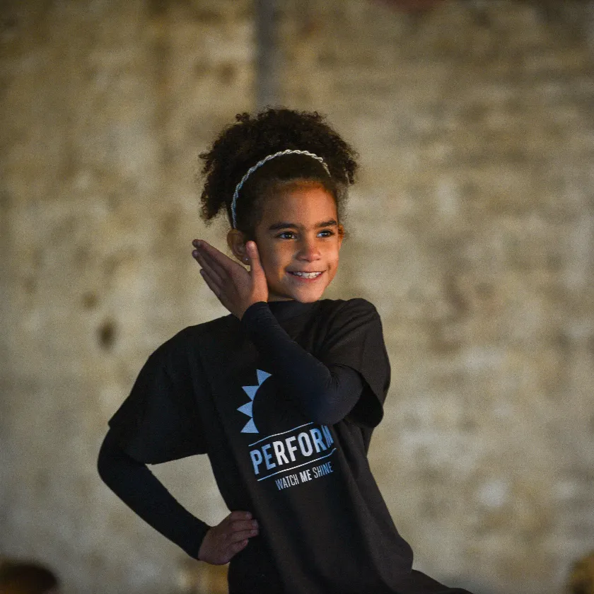 Children concentrating in drama school