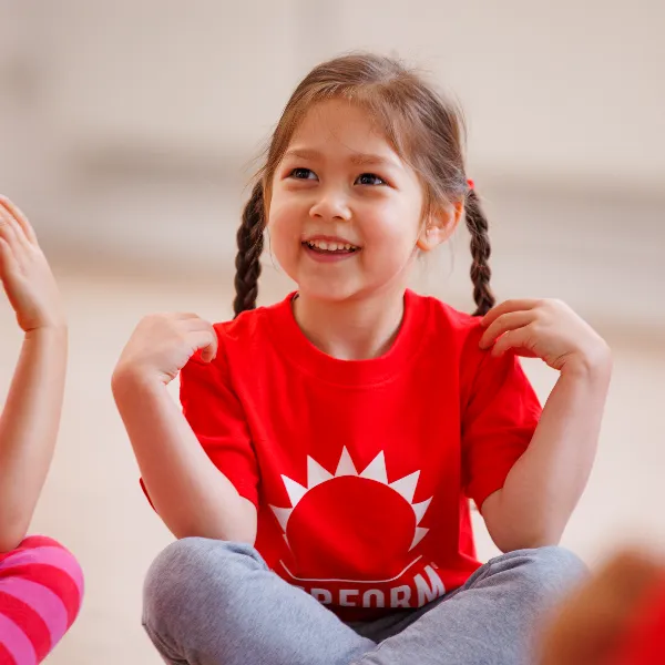 Child acting in drama class